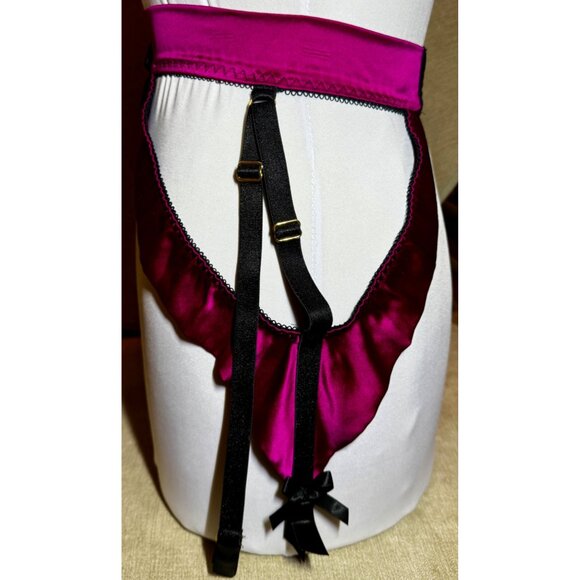 Bordelle Garter Belt Bright/Deep Fuchsia Pink, Size Small - Picture 8 of 15